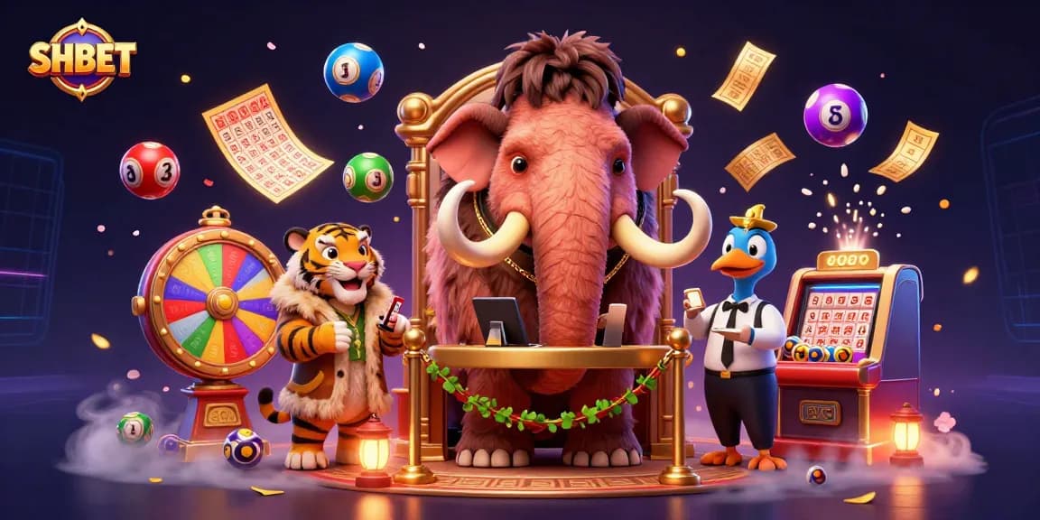 Experience SHBET with vibrant characters and dynamic gaming elements in this lively casino scene.