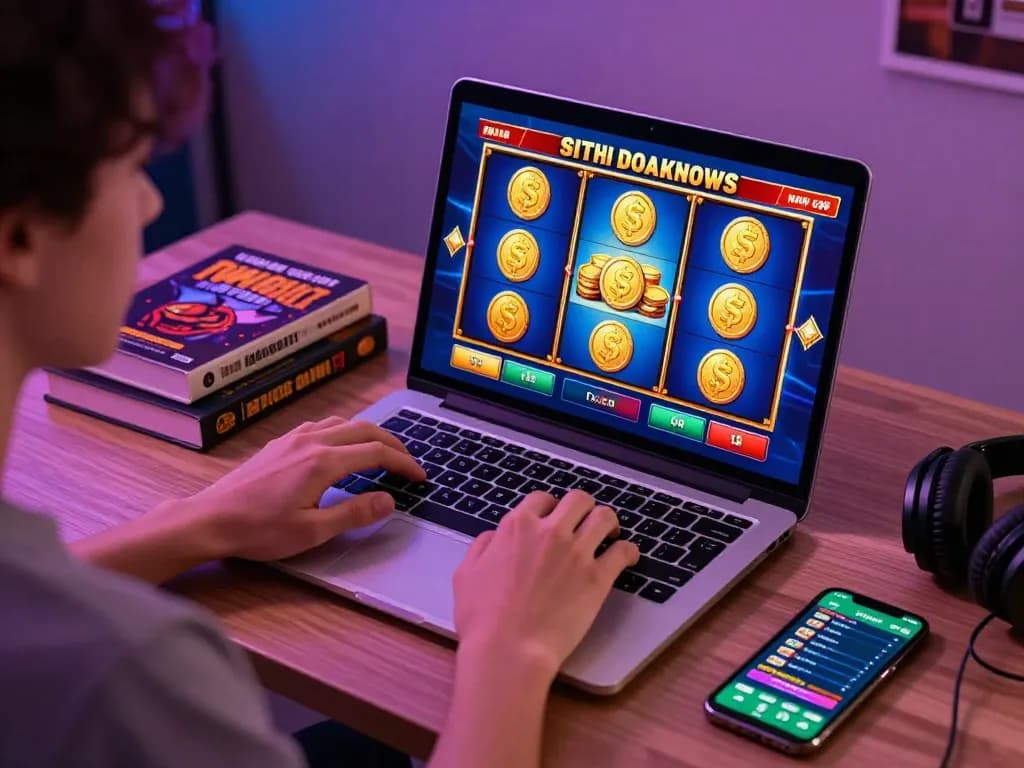 Engaging in situs gacor online slot gaming from a cozy home setup.