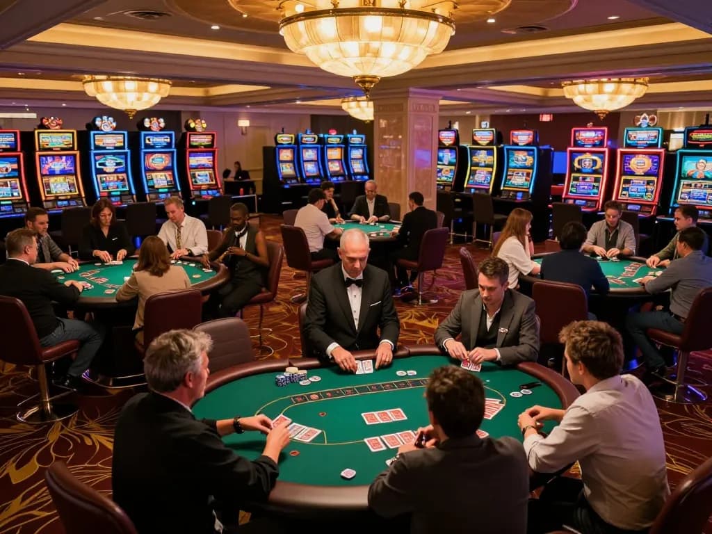 Players engaging in thrilling poker games at the Luckywin casino, highlighting strategy and excitement