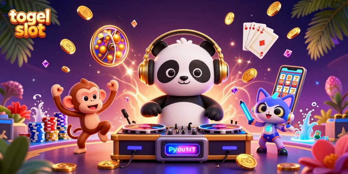 Experience the thrilling world of togel slot with vibrant characters and dazzling casino elements.