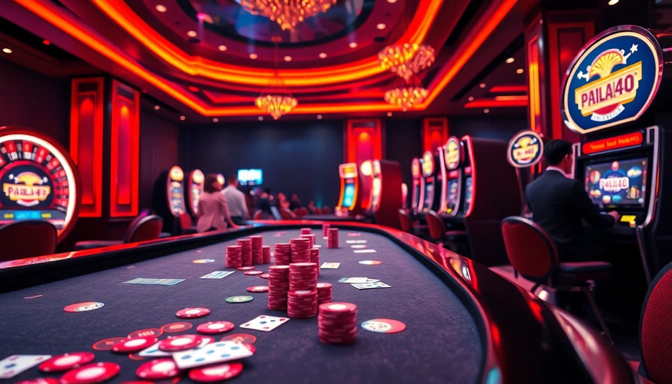 Experience the thrill of gambling at pahala4d featuring vibrant poker chips and sophisticated casino tables.