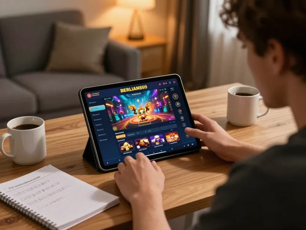 Engaging online gambling with jewanced on a tablet, showcasing dynamic game interface and responsible gaming.