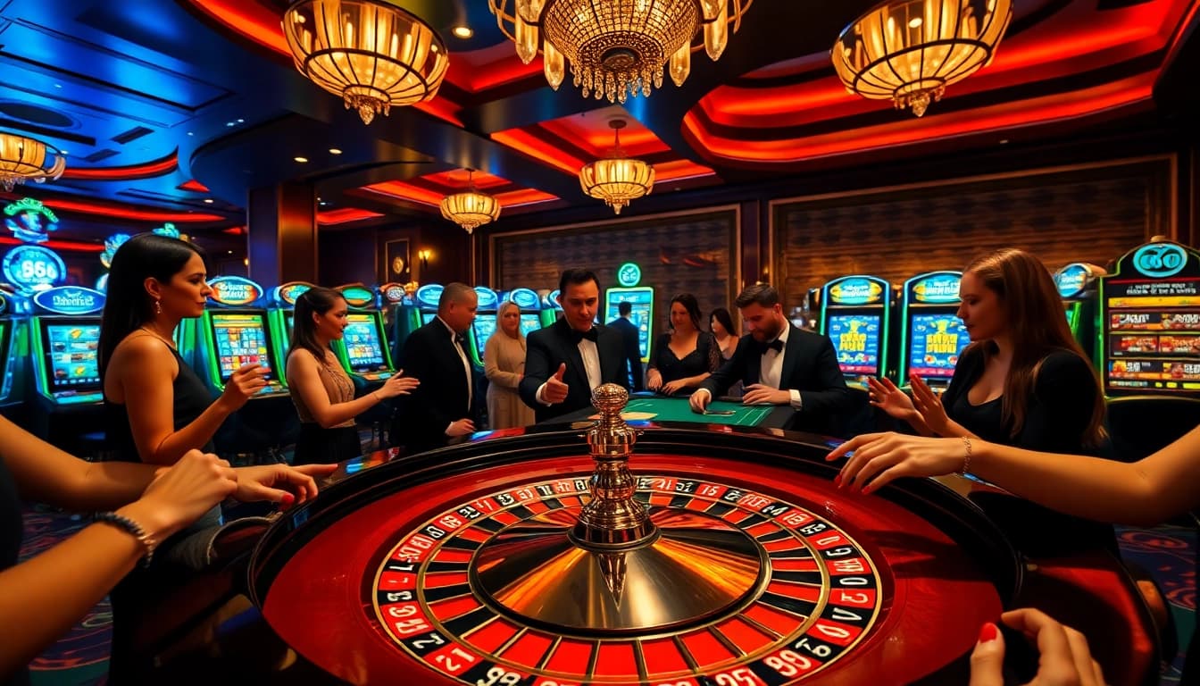 Players enjoying high-stakes roulette at SODO66's luxurious casino venue.