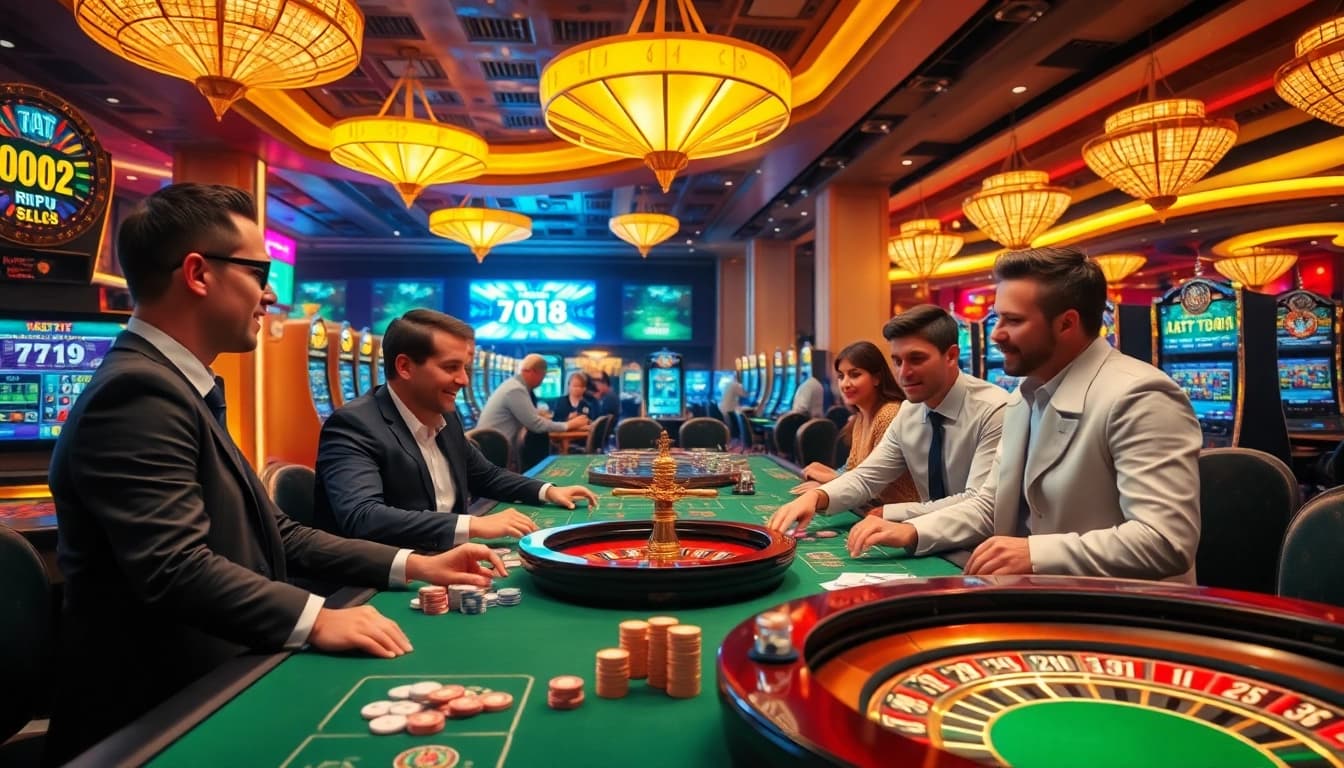 Experience the thrill of RTP Slot gaming, showcasing exciting wins at vibrant casino tables.