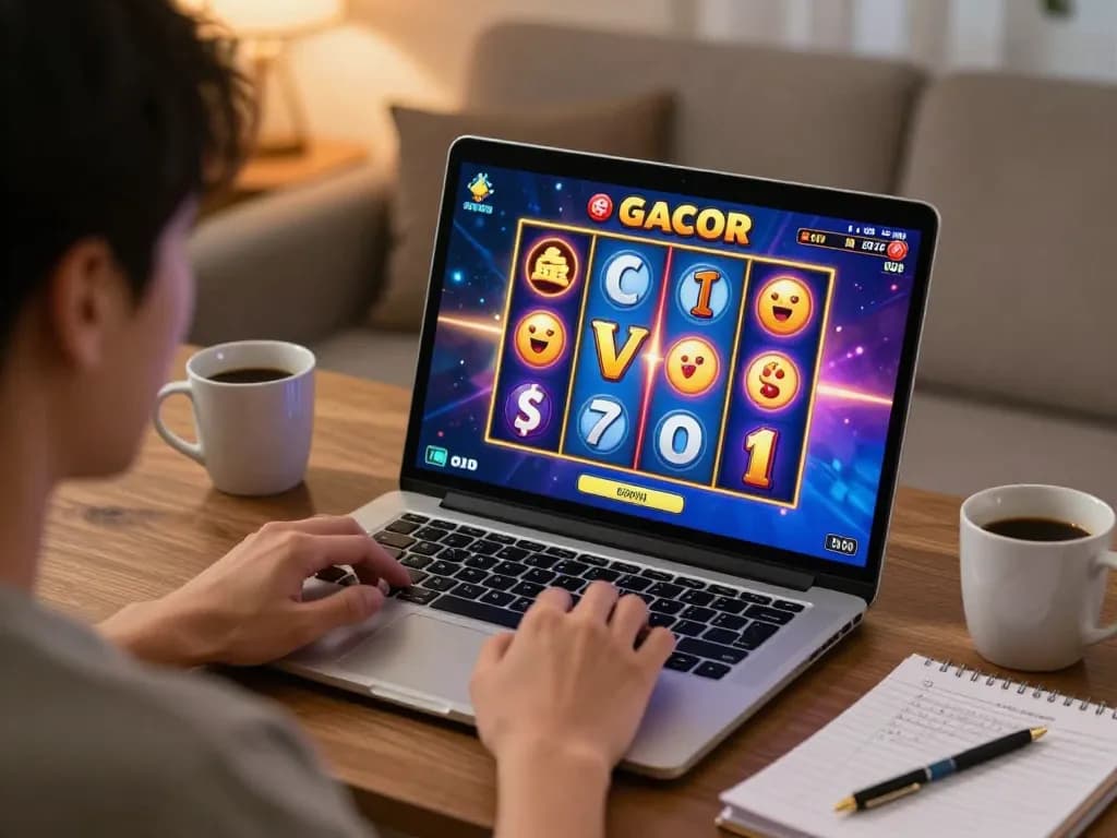Engaging in a slot gacor game while enjoying a cozy home atmosphere