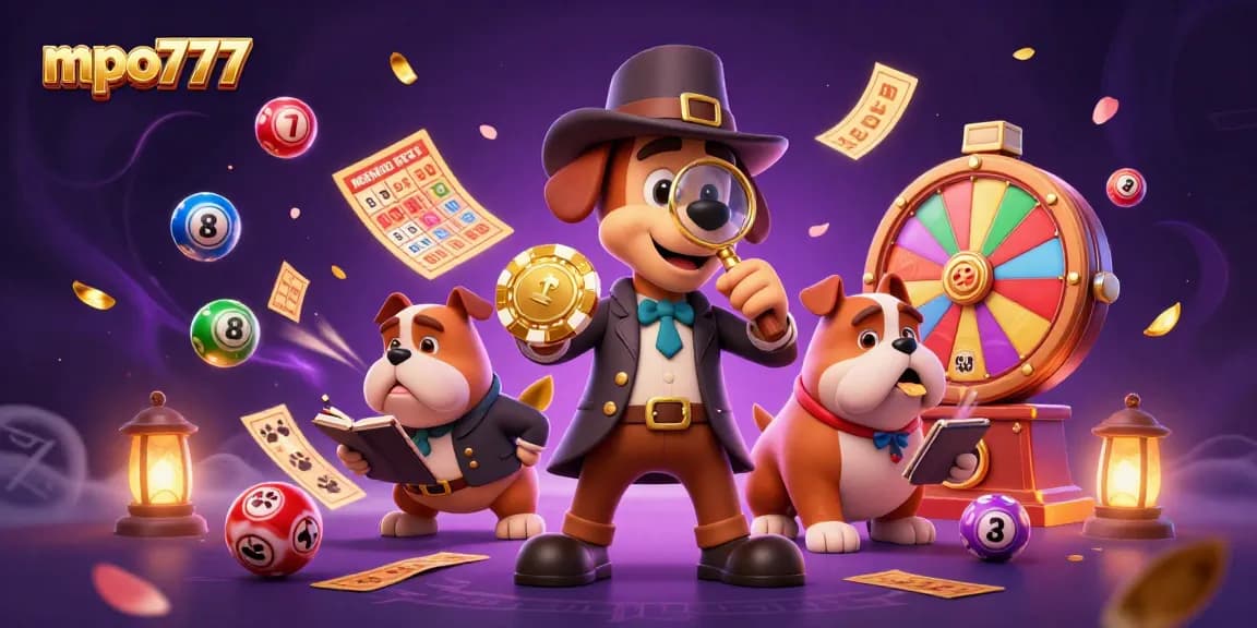 Engage with mpo777's casino thrill through a lively scene with vibrant game elements and charming characters.