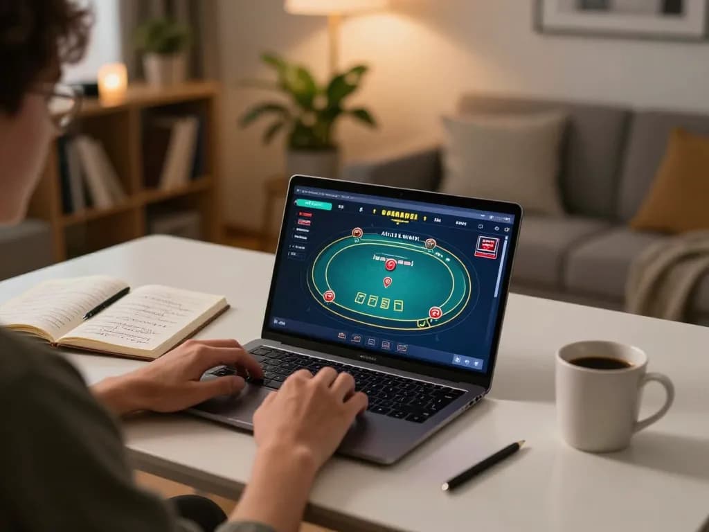 Rik vip player engaging in strategic online gaming with poker game interface visible