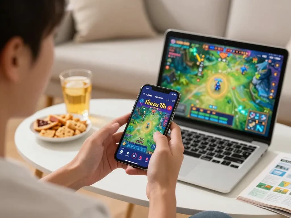 Engaging gameplay on the app tài xỉu online uy tín displayed on smartphone, showcasing vibrant graphics for mobile gambling.