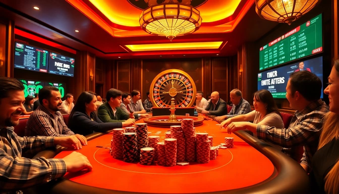 Experience the thrill of MM88 with vibrant casino chips and an exciting poker game.