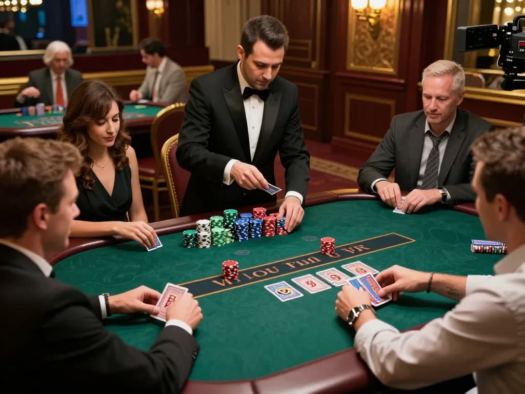Players enjoying a thrilling game at B52club blackjack table with vibrant atmosphere
