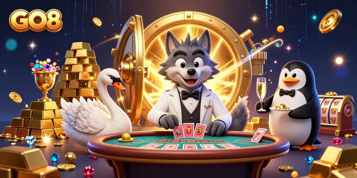 Experience thrilling gaming excitement with GO8's vibrant casino characters in action.