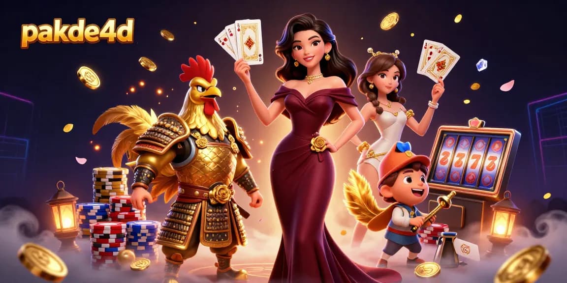 Engage with the thrilling world of pakde4d's online gambling, showcasing vibrant characters and dynamic gaming elements.