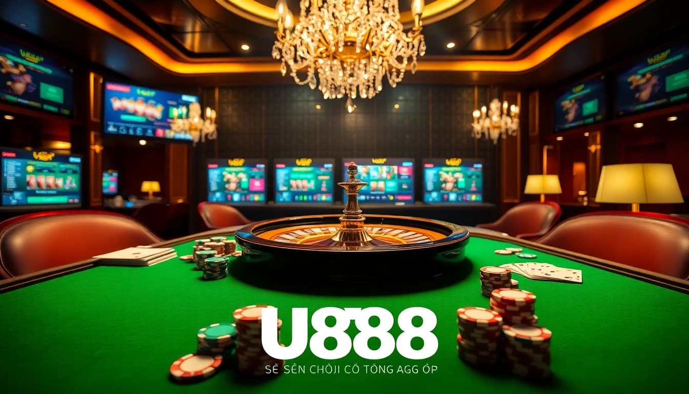 Experience the excitement of gambling at U888 - SN CHI C CC NG CP with interactive casino tables and vibrant gaming elements.