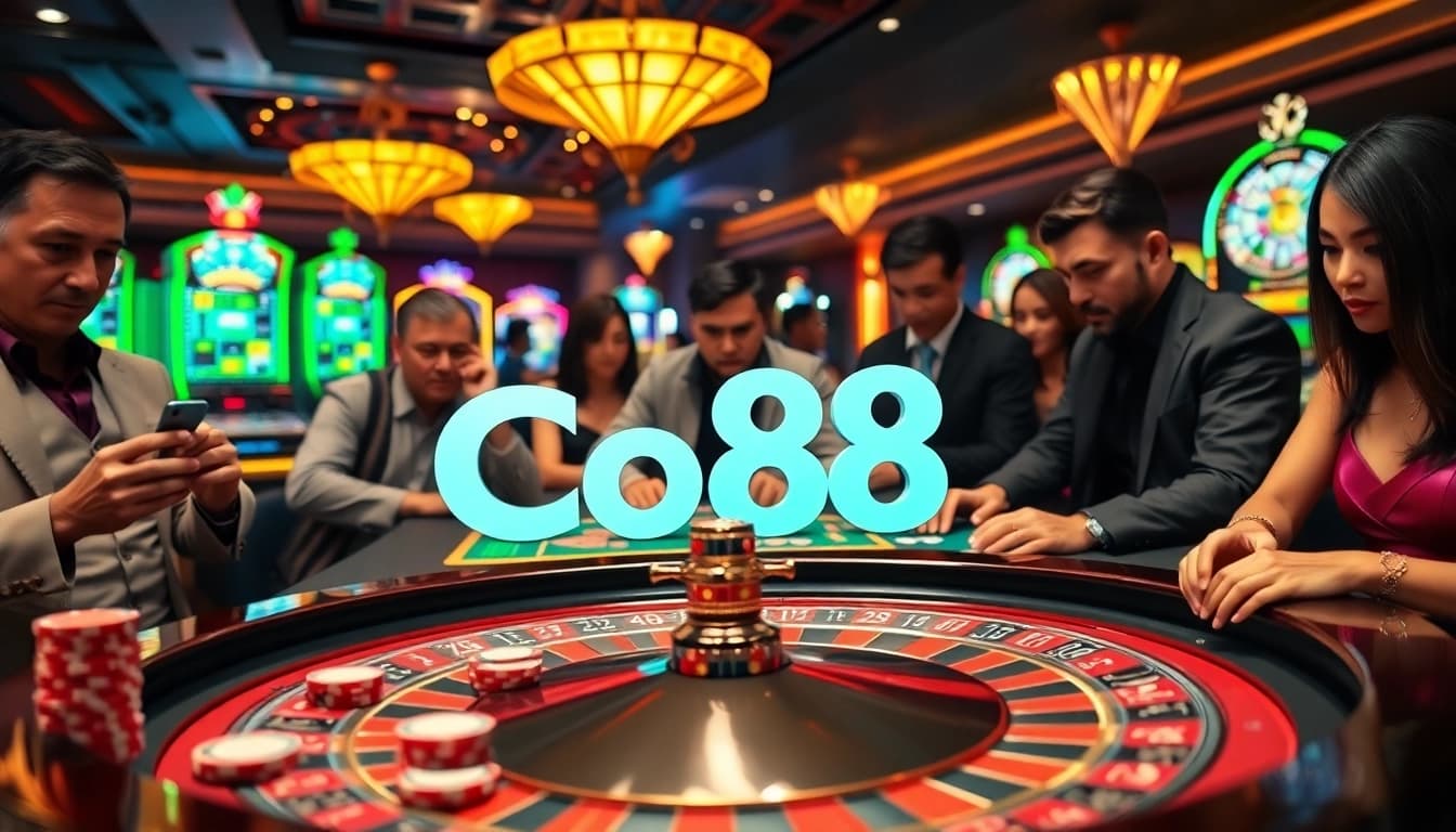 Players engaged in high-stakes casino games at Co88, highlighting excitement and strategy.