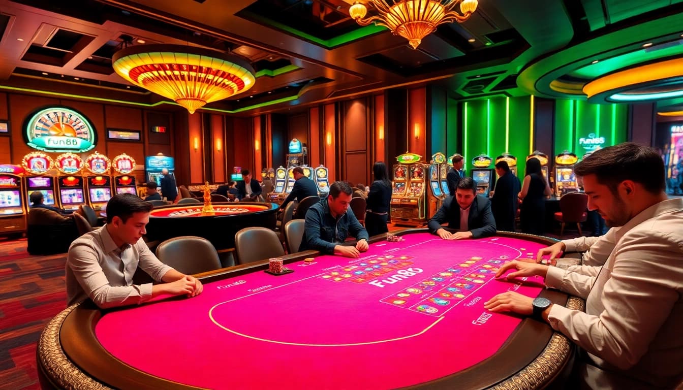 Experience the excitement at fun88 with engaging poker games and vibrant casino atmosphere.