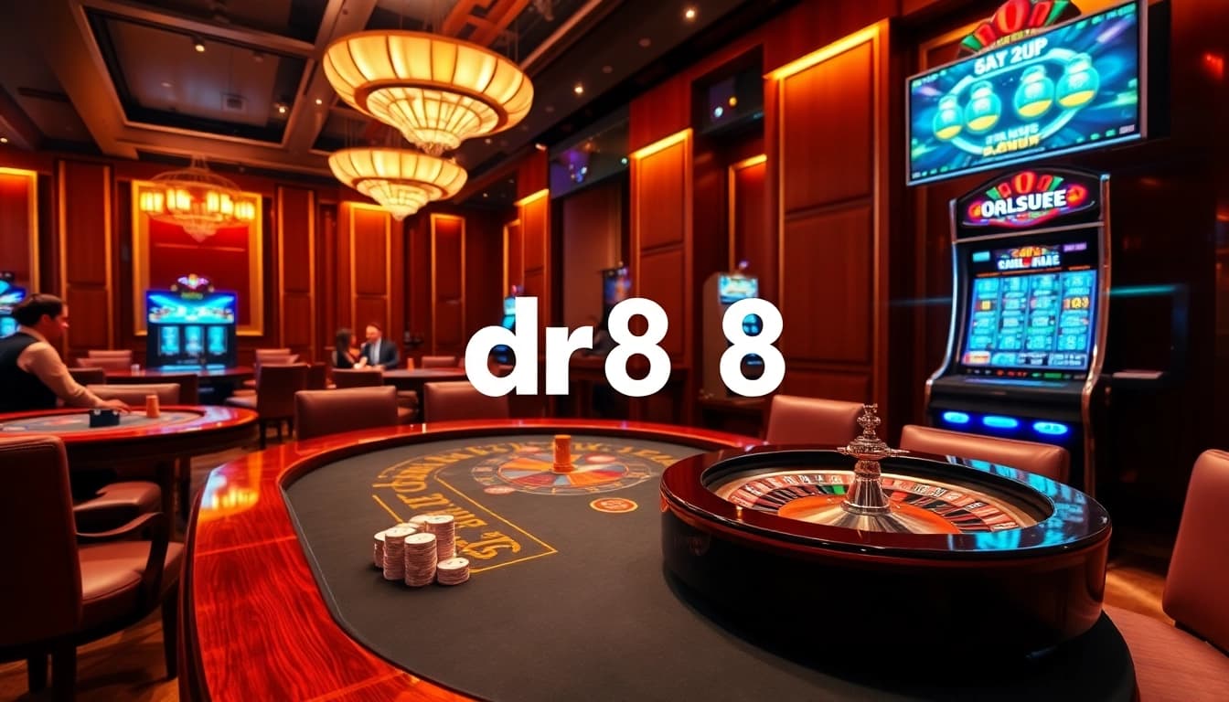 Experience the excitement of dr88 nhà cái uy tín in a luxurious casino atmosphere with professional dealers and vibrant gaming elements.