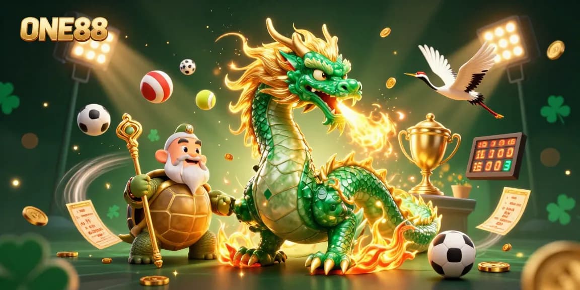 Engage with ONE88's vibrant 3D casino scene featuring energetic gaming and iconic characters.