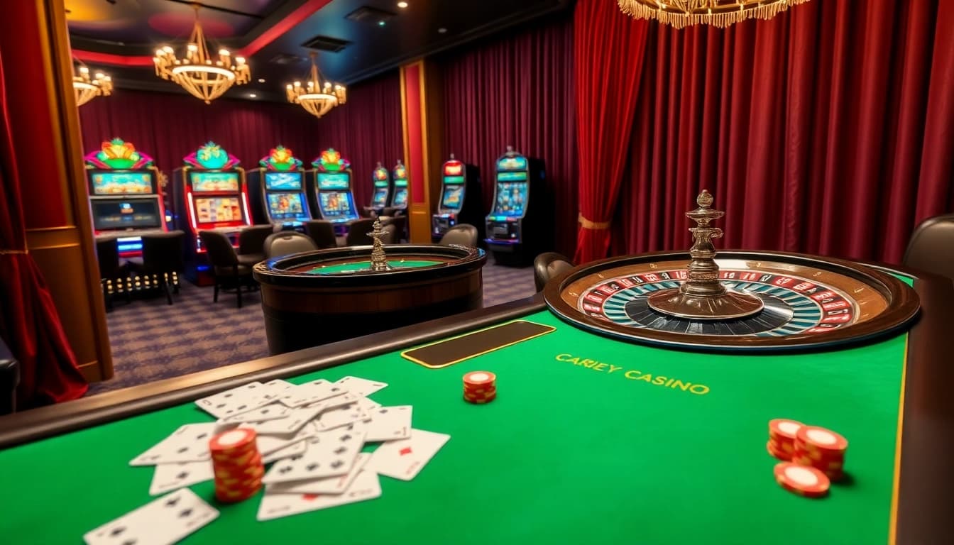 Exciting gameplay at https://mb66-t.com/ featuring luxurious casino tables and vibrant roulette wheels.