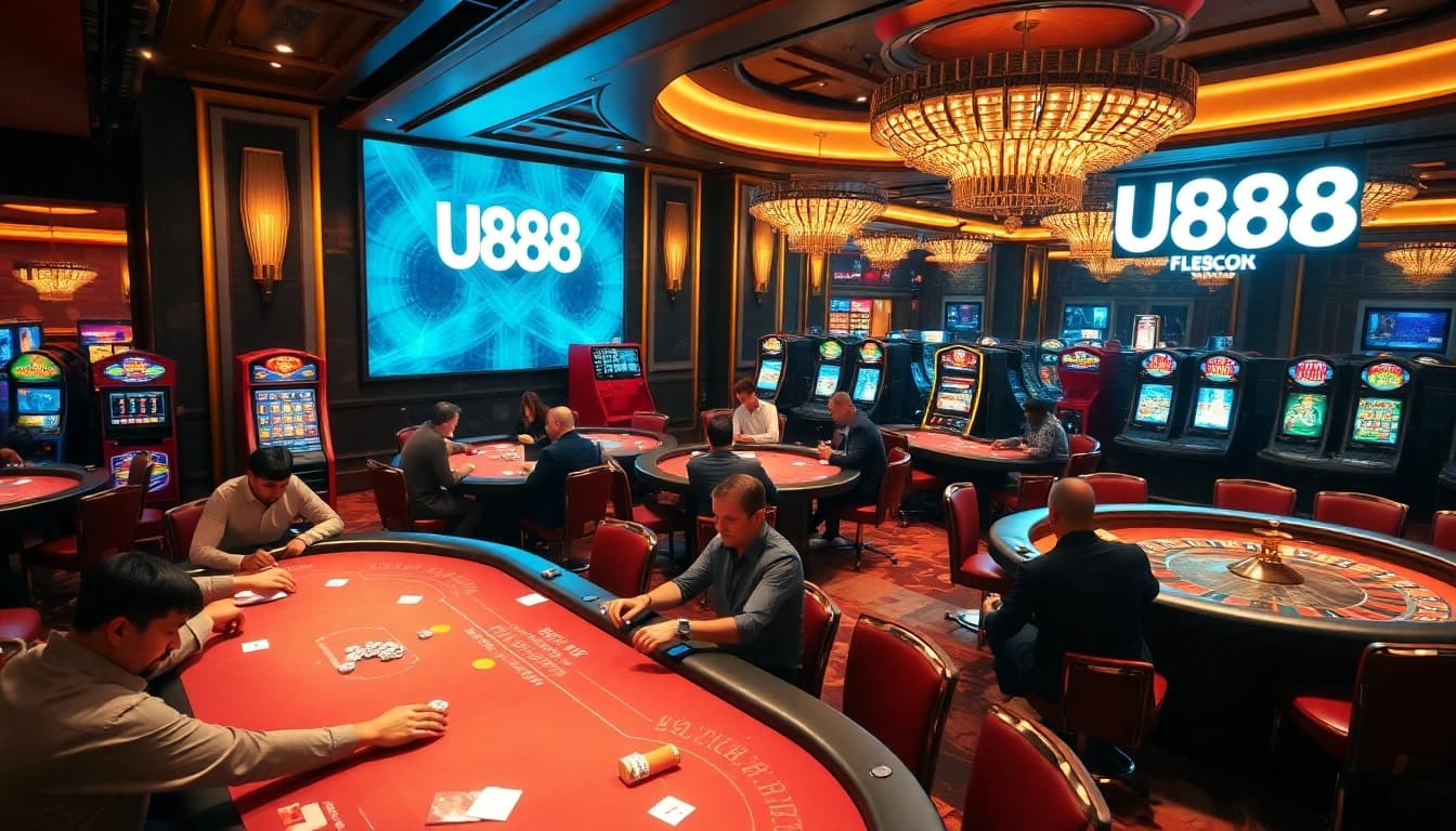 Experience the excitement of U888 with vibrant casino tables and thrilling games.