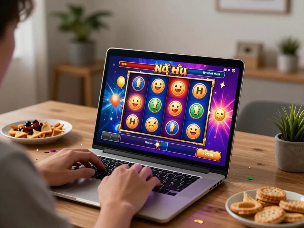 Player winning on a nổ hũ slot game during an exciting online gaming session