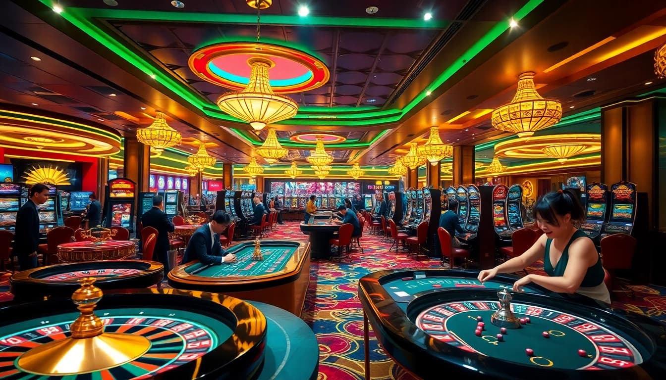 Experience the thrill of gambling at https://xx88csn.com/ with vibrant casino visuals showcasing roulette wheels and poker tables.
