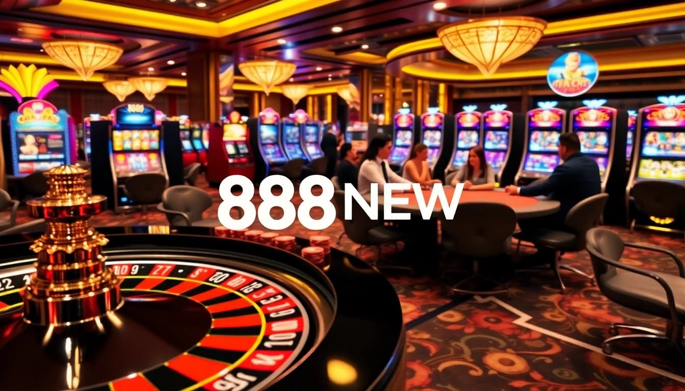Experience the thrill of winning at 888NEW with luxurious casino tables and exciting games.