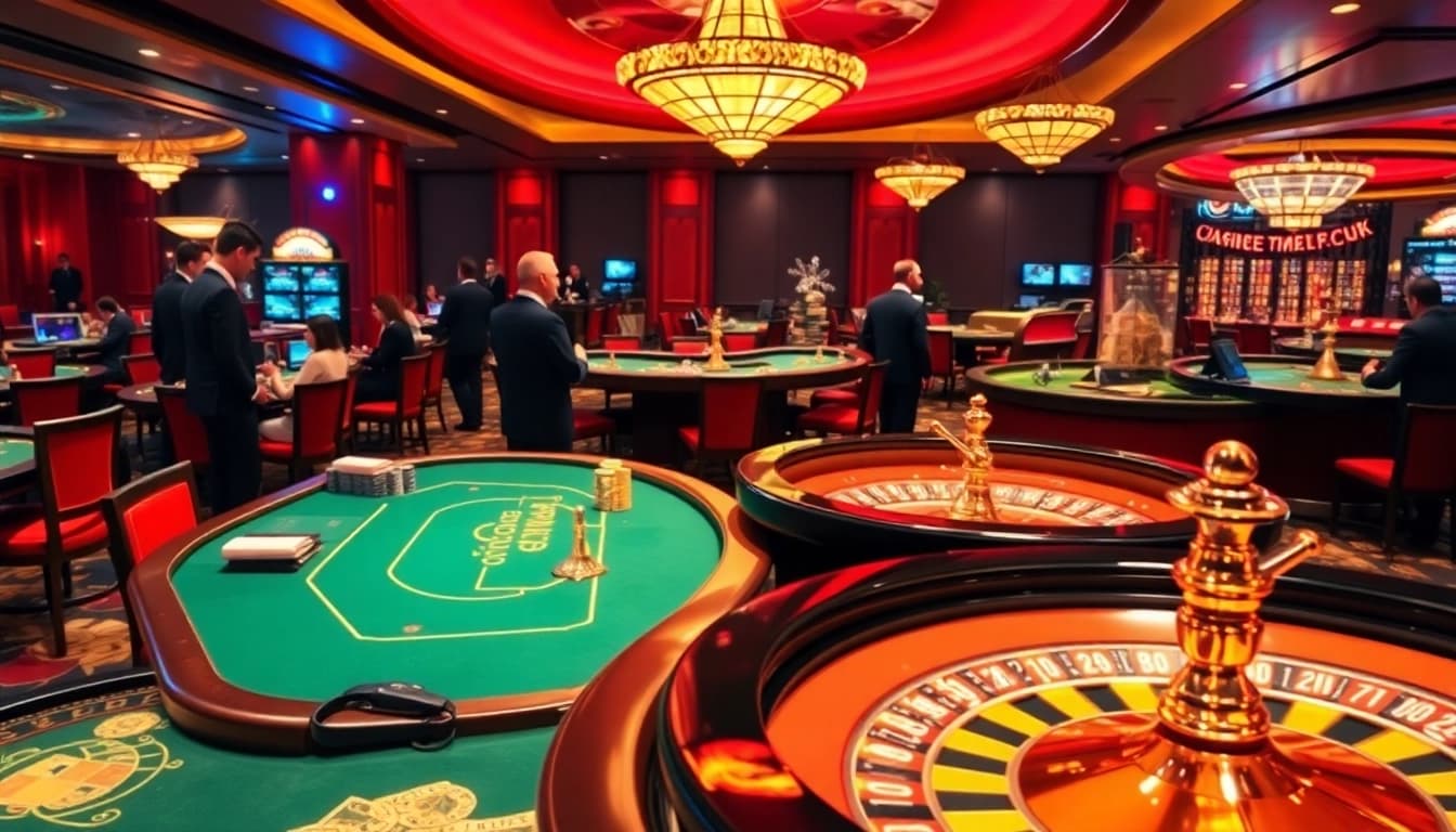 Experience the thrilling excitement of Hay88 com with vibrant casino scenes and engaging players.