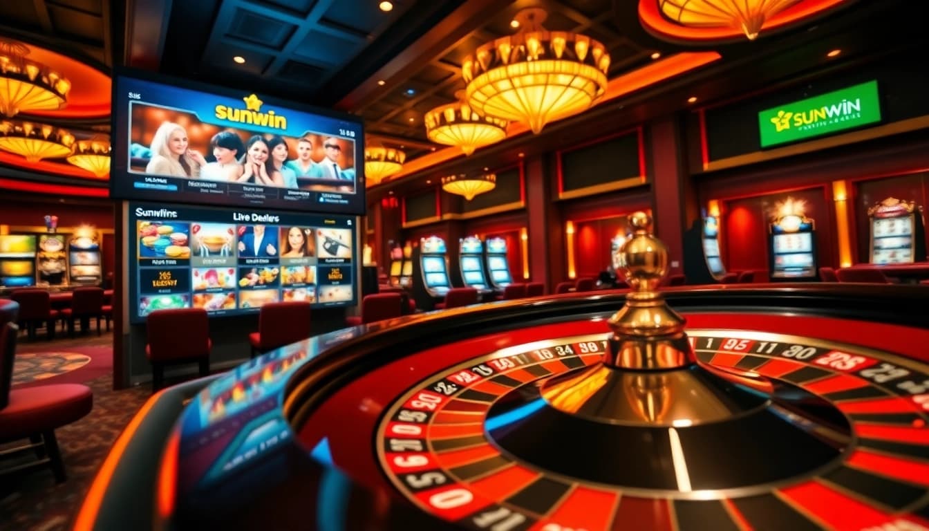 Experience the thrill of gaming at sunwin with vibrant casino tables and exciting slot machines.