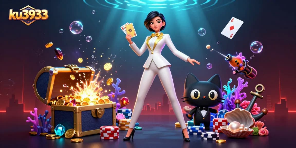 Experience excitement in ku3933 by playing cards with glamorous characters and vibrant casino elements.
