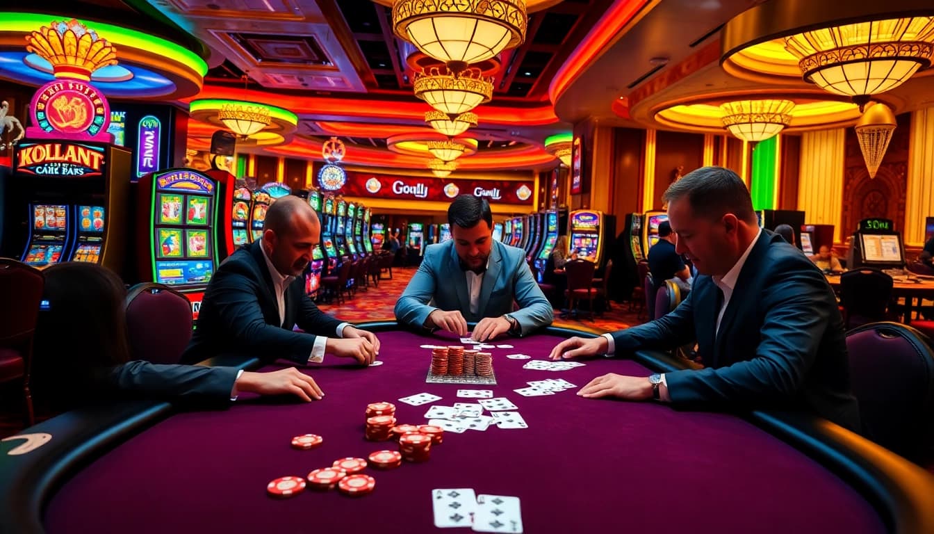 Experience the thrill of gambling at Goal123 with vibrant casino tables and intense gameplay.