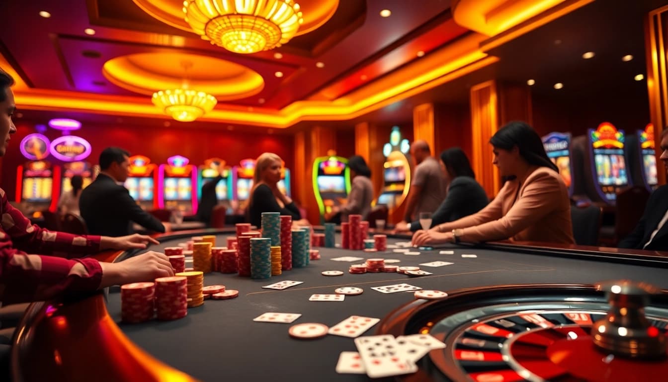 Experience the thrill of gambling at Bay 789 with vibrant casino elements and action-packed games.