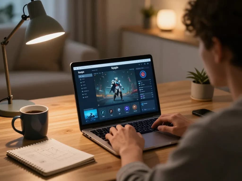 Player enjoying an immersive ligalgo online gaming experience at home with strategy notes