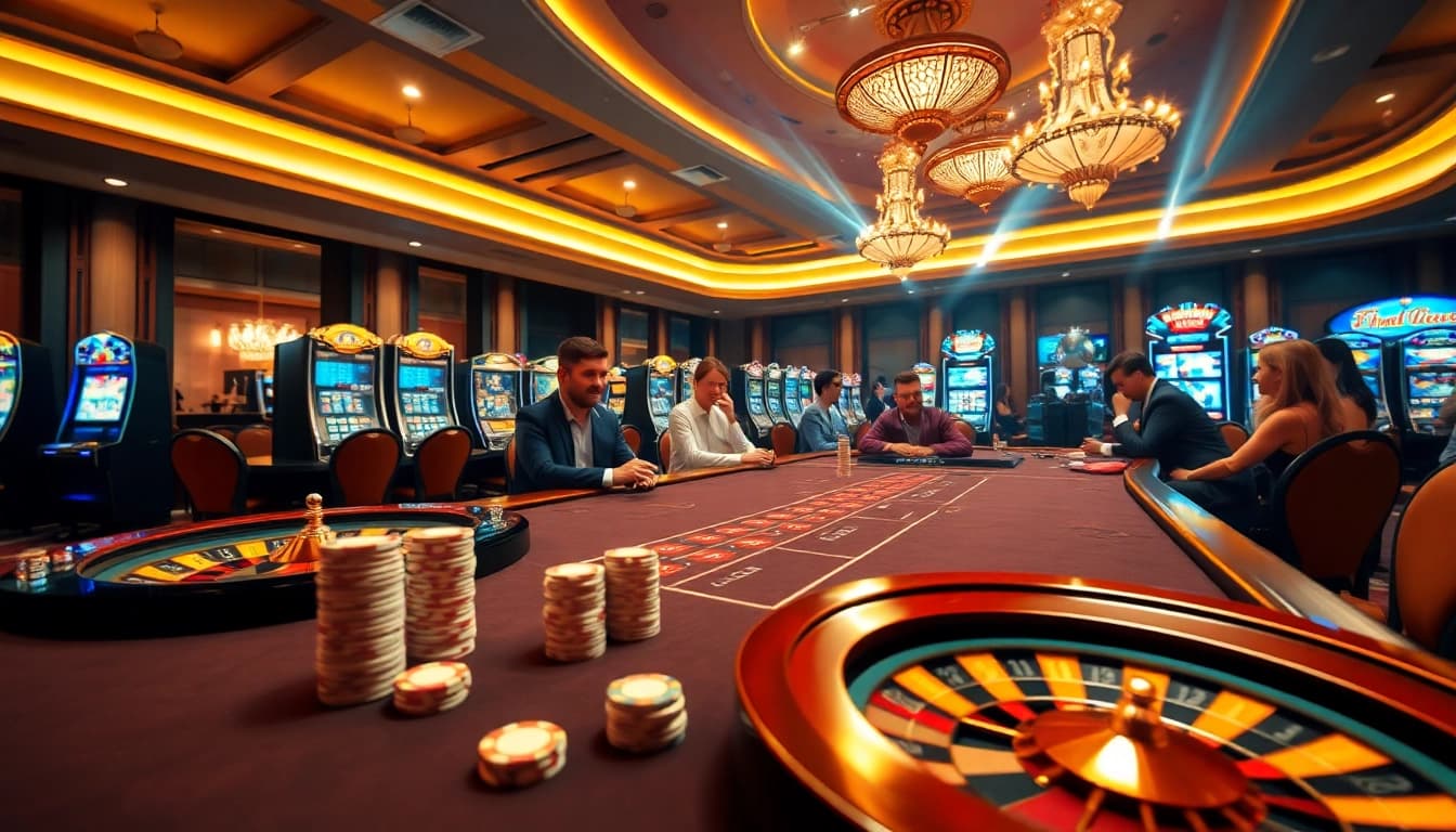 Experience the thrill of RR88 online gambling with vibrant casino elements and engaging players.