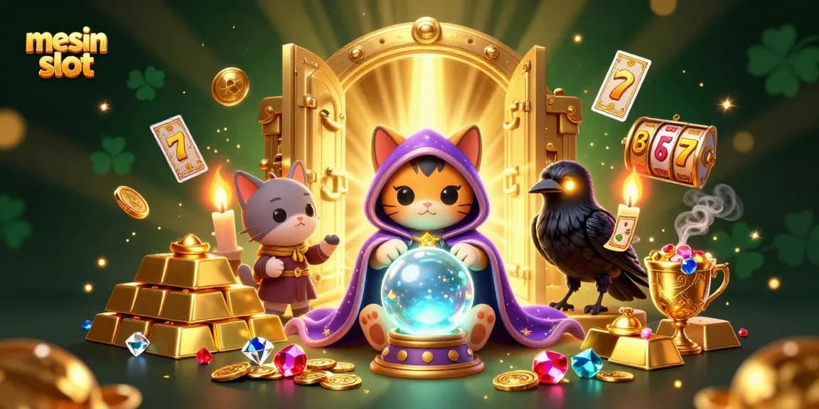 Engaging scene featuring mesin slot characters surrounded by vibrant casino elements for an immersive experience.