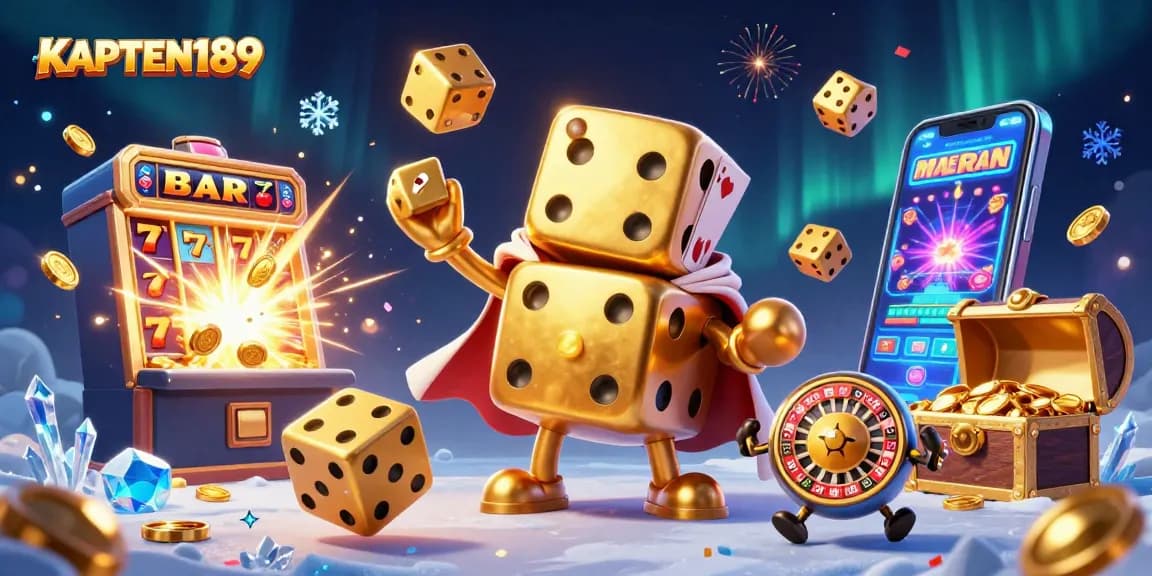 KAPTEN189 menghadirkan keseruan dengan simbol slot dan jackpot, gambarkan suasana bermain yang mendebarkan.