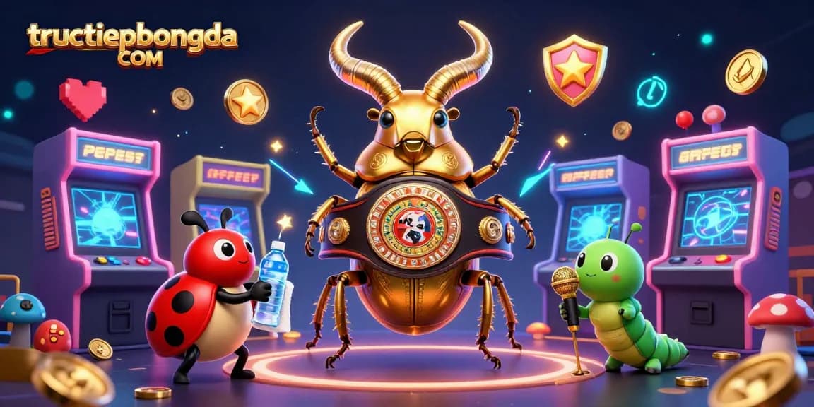 Experience exciting gaming action with tructiepbongda COM's vibrant 3D illustration of animated characters.
