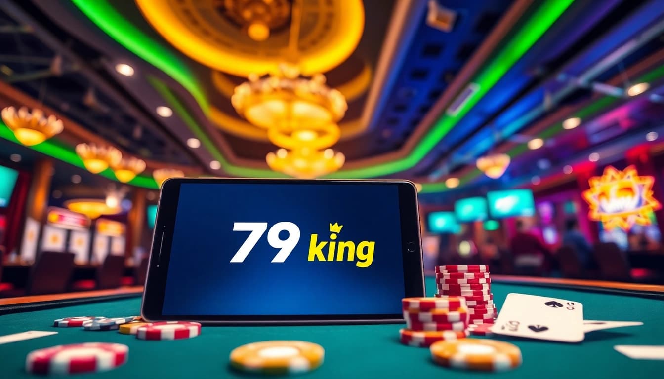 Engaging scene of 79king app on smartphone, showcasing dynamic online gaming atmosphere