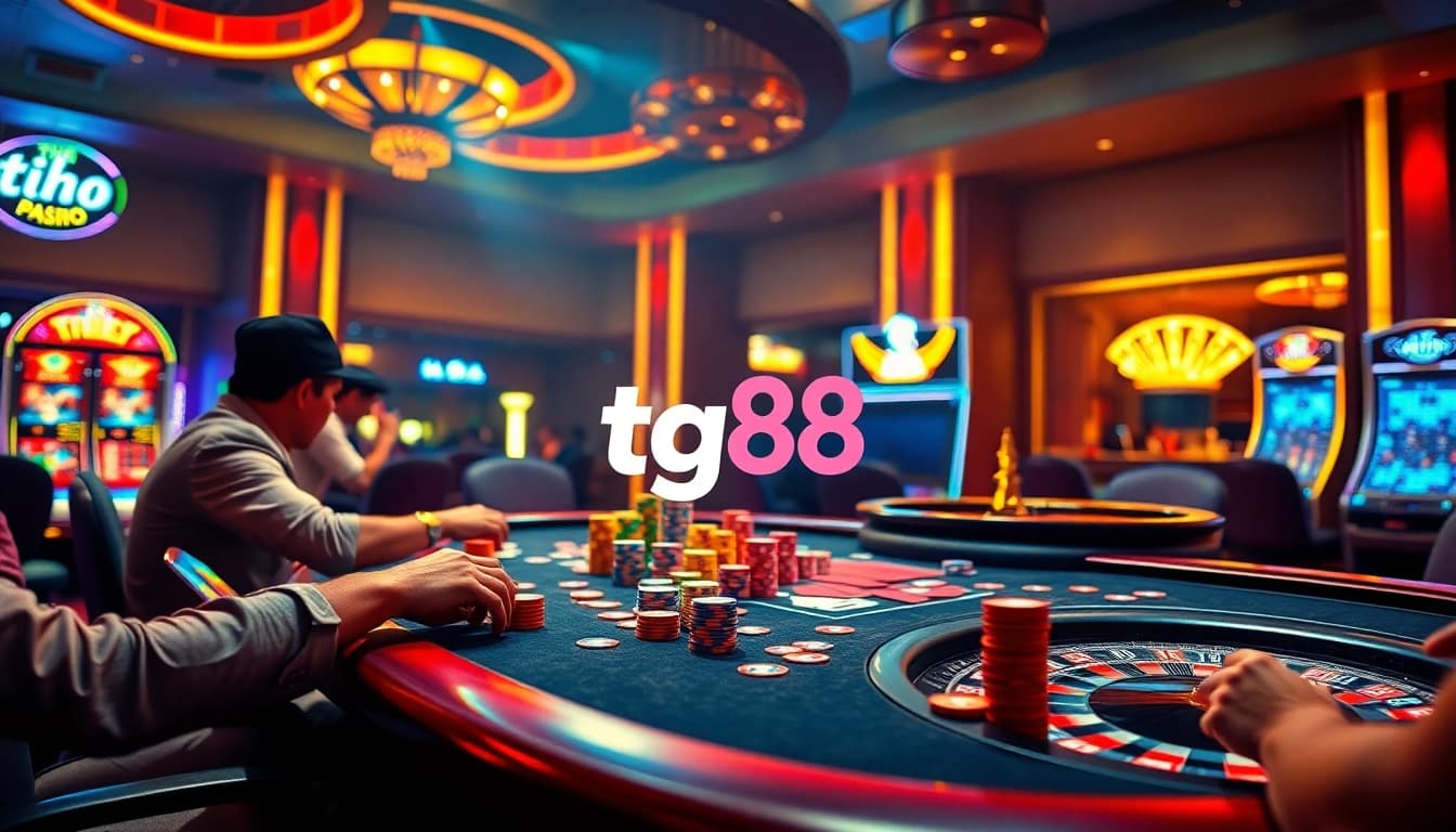 Experience high-stakes excitement at tg88 casino tables with vibrant poker action and roulette.