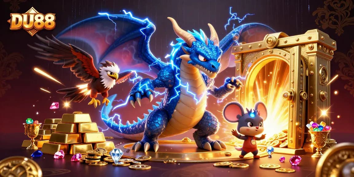 Experience thrilling adventures with DU88's electrifying casinos featuring treasure and vibrant characters.