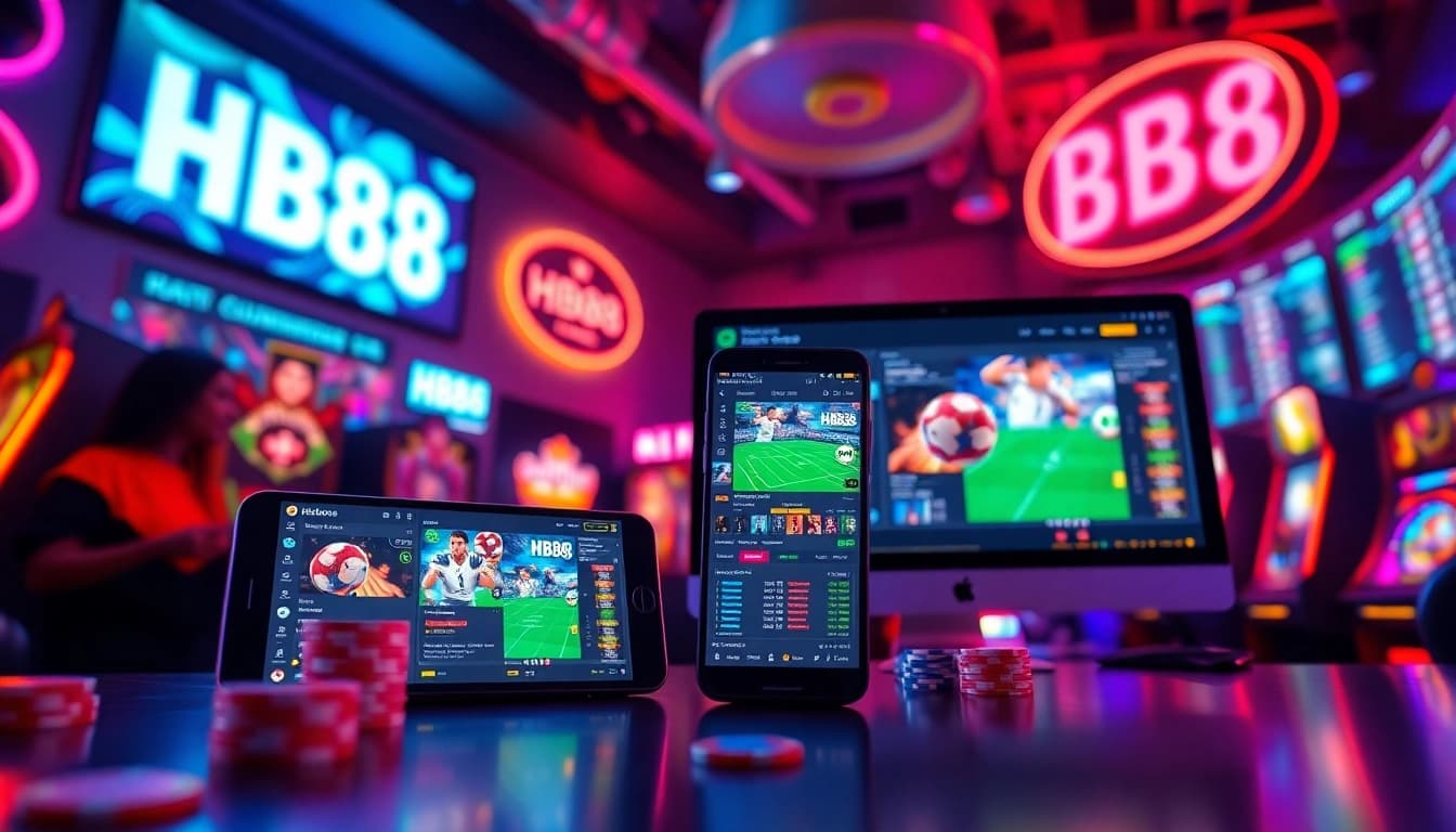HB88 online betting scene featuring vibrant user interface with engaging games