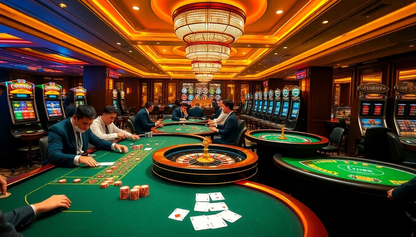 Experience the thrill of Fun88 with luxury casino tables, poker games, and vibrant slot machines.