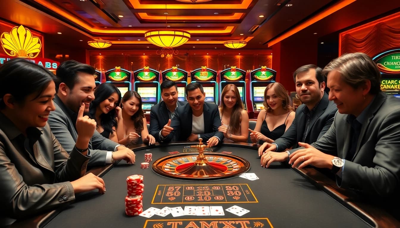 Experience the thrill of gambling at TK88 with exciting games, poker chips, and roulette.