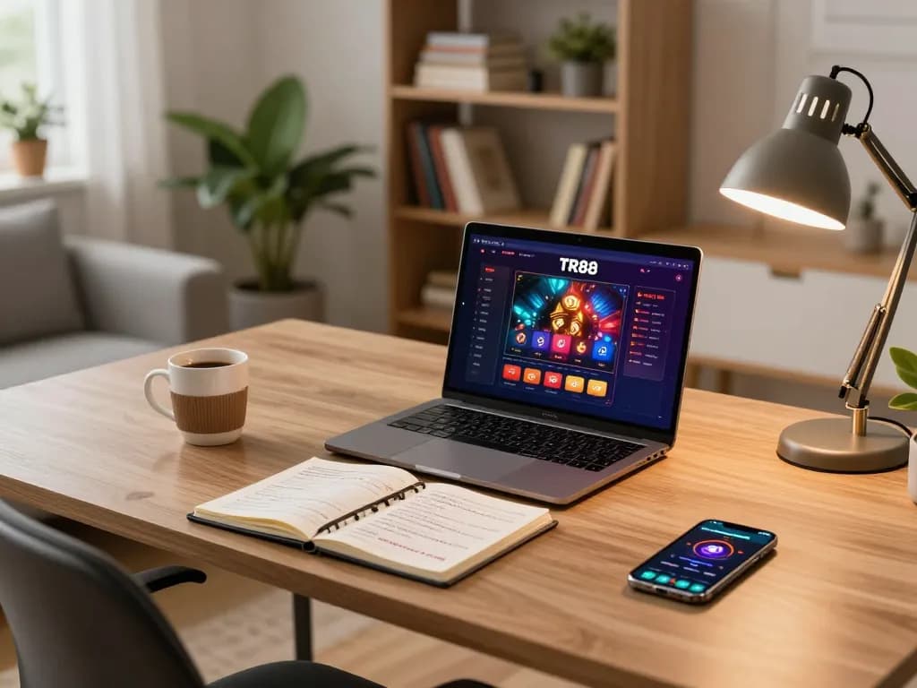 Engage with TR88 by playing exciting online casino games in a cozy home setting.