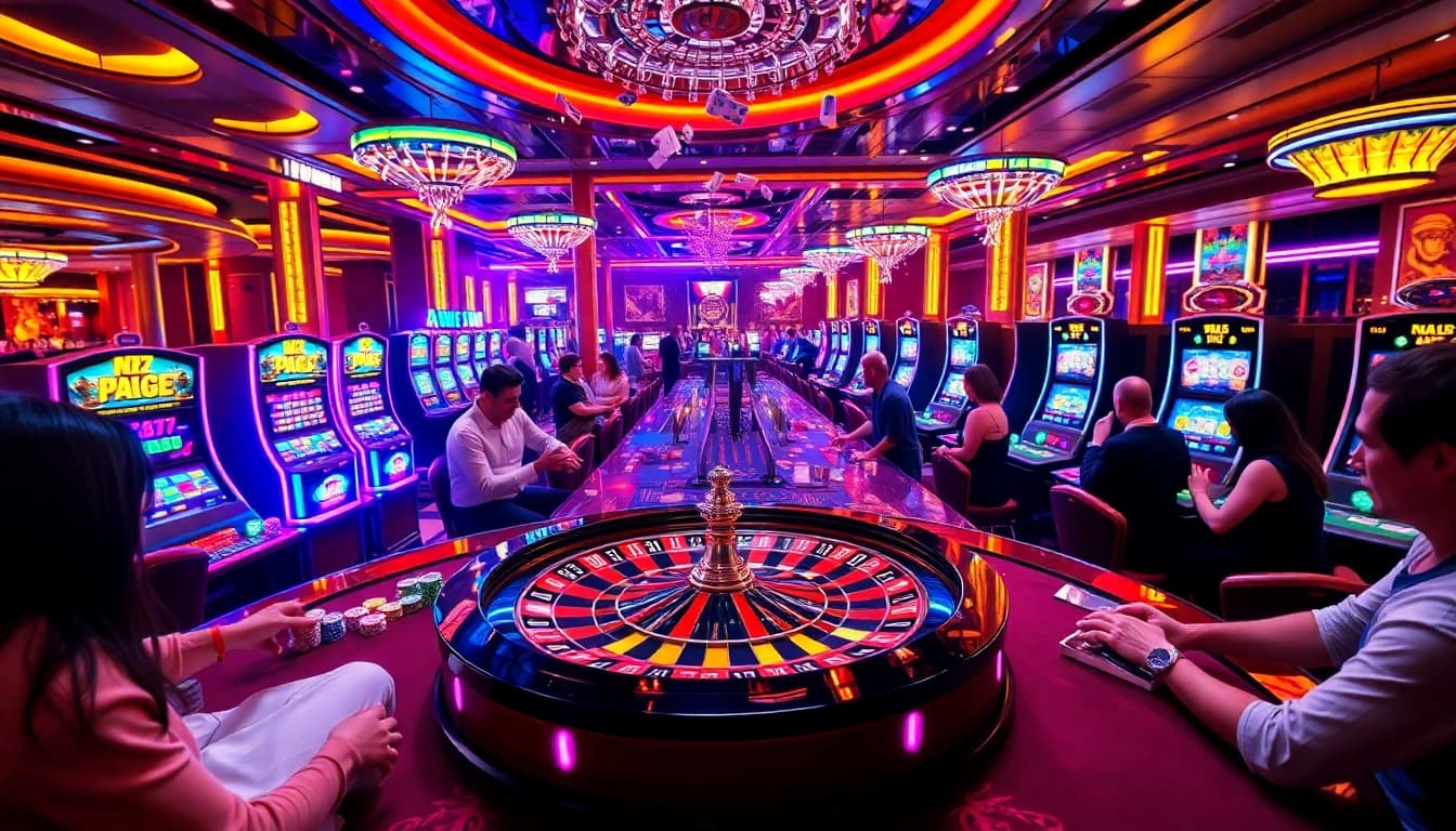 Exciting casino gaming scene featuring NOHU52's vibrant atmosphere and engaging table games.