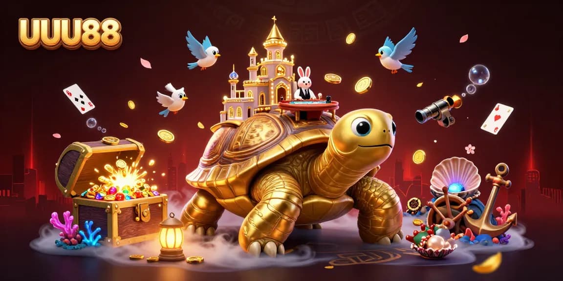 Spin the reels with UUU88 as golden tortoise casino and rabbit dealer bring luck!