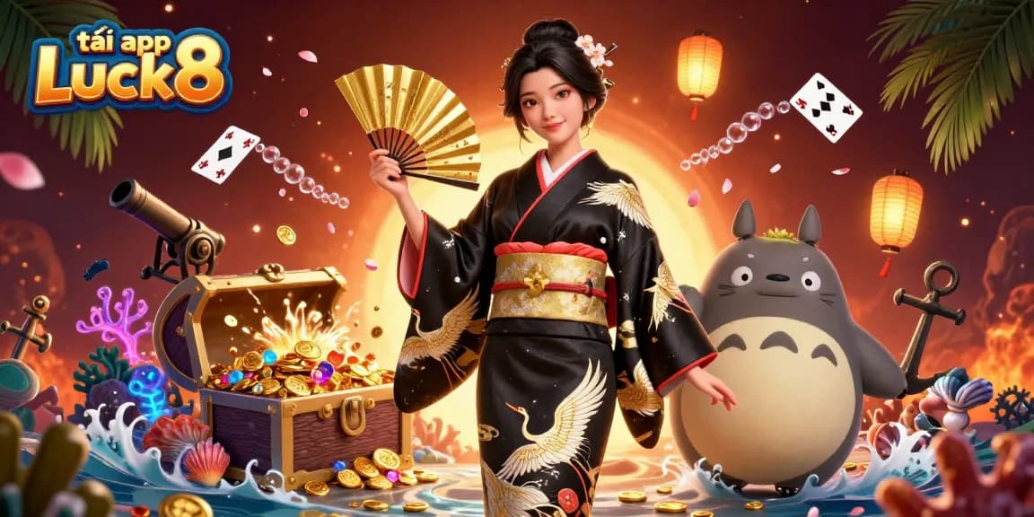 Experience excitement with tải app Luck8 and win gold coins in vibrant casino-themed illustration.