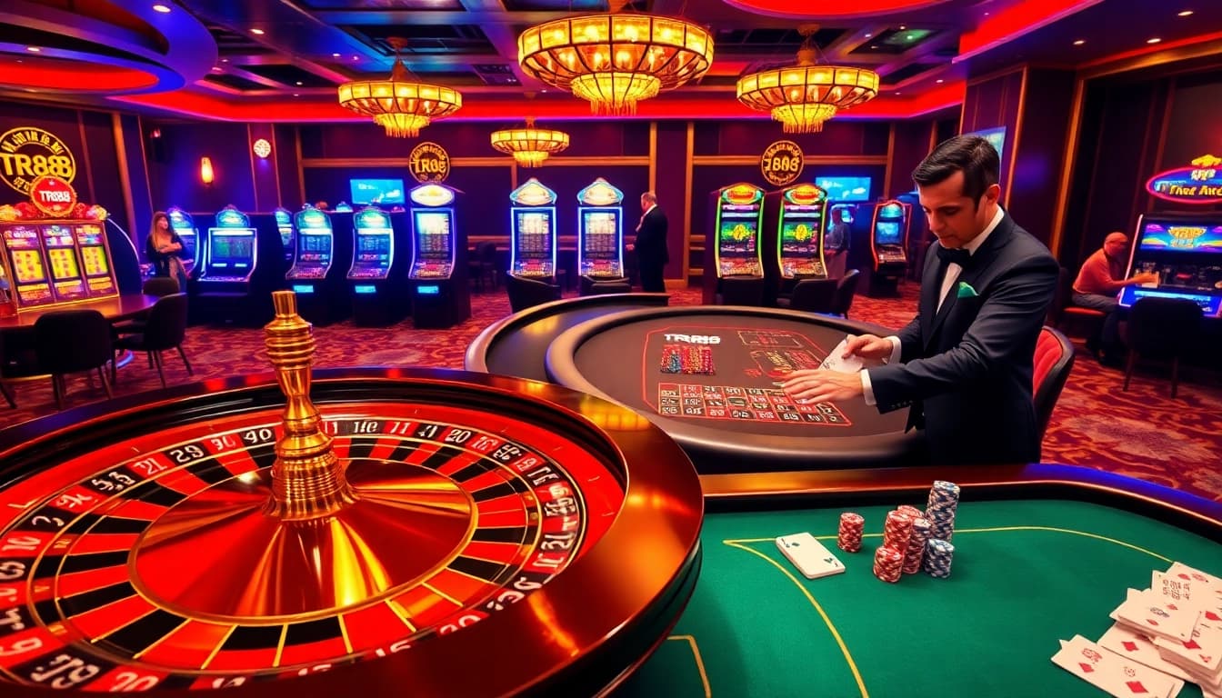 Experience the excitement of TR88 at a luxury casino, playing roulette and poker.