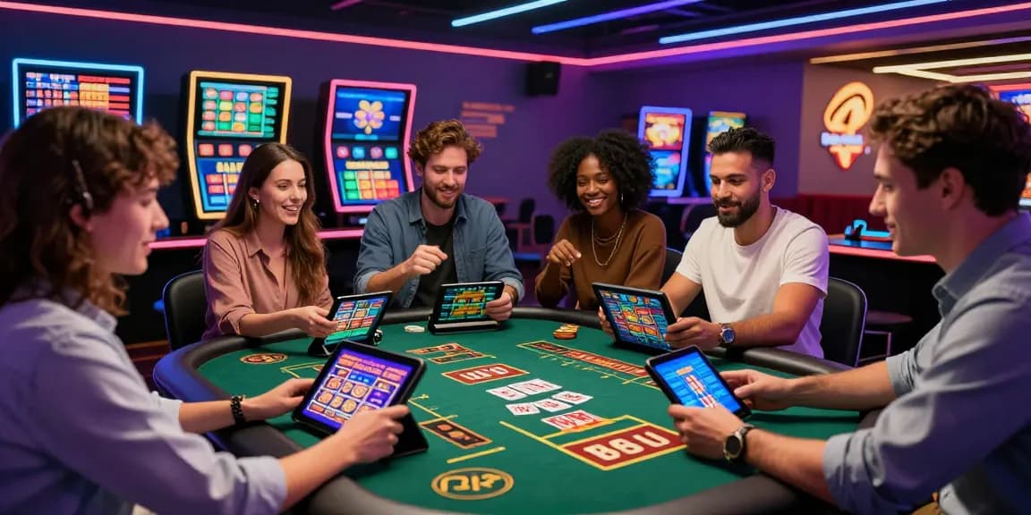 Engaged players enjoying rokok88 online casino games in a vibrant gaming environment.