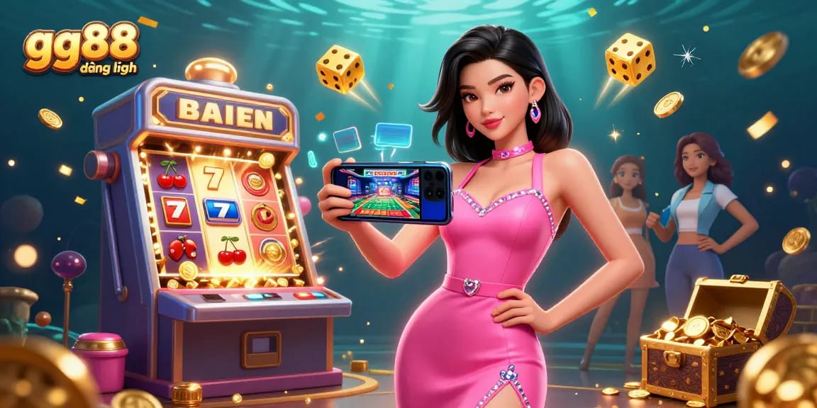 Play live dealer games seamlessly with gg88 đăng nhập featuring a stunning woman showcasing casino excitement.