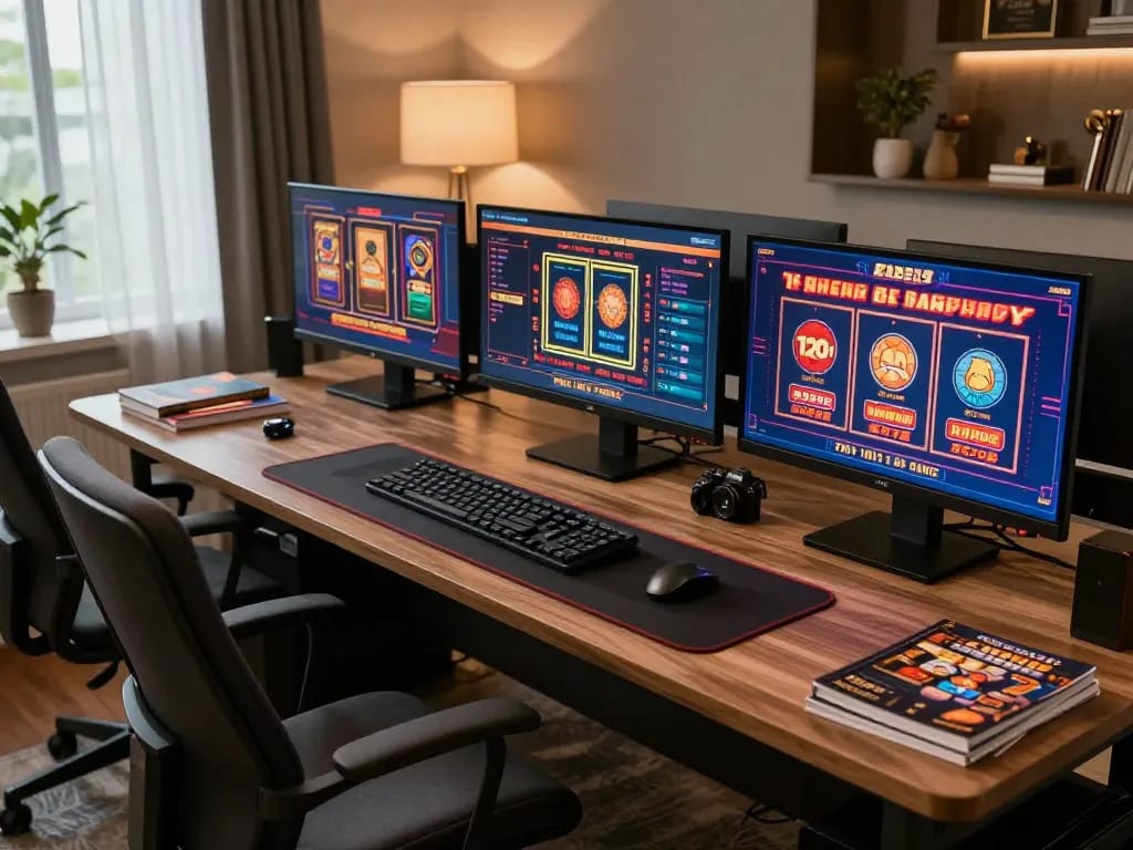 Engaging online gameplay at 123b casino with multiple screens and thoughtful strategy.